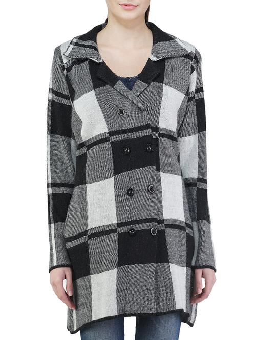 Multicolored checkered pea coat - 14491486 - Standard Image - 1