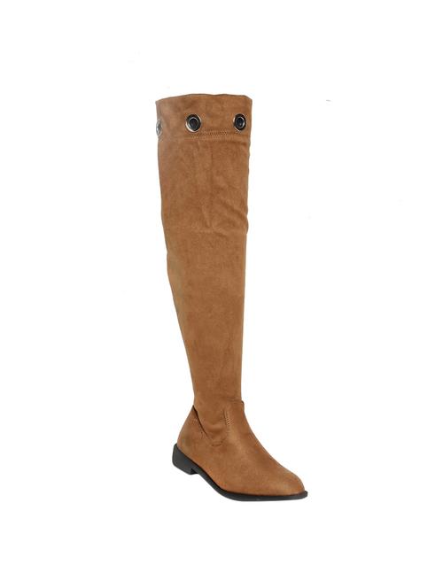 tan suede knee length boot - 14491512 - Very Small Image - 1