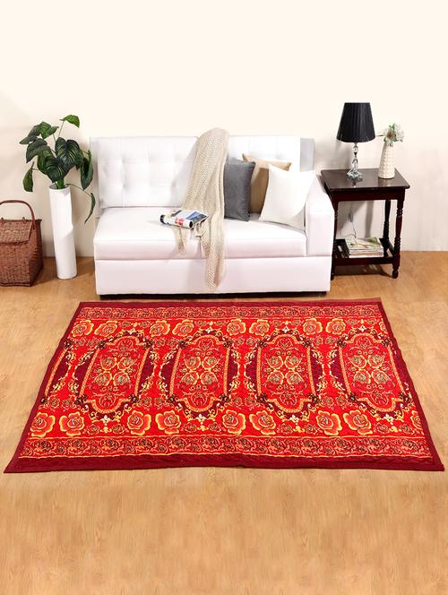 Red Polyester Large Printed Carpet - 14491616 - Very Small Image - 1