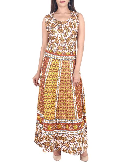 multi colored cotton flared kurta - 14491680 - Very Small Image - 1