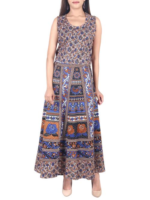 multicoloured cotton flared kurta - 14491683 - Very Small Image - 1