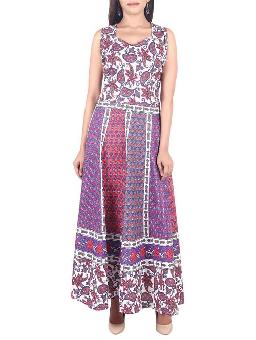 multicoloured cotton flared kurta - 14491692 - Very Small Image - 1