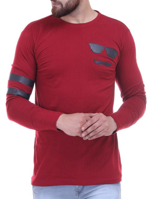maroon cotton t-shirt - 14491713 - Standard Image - 1
