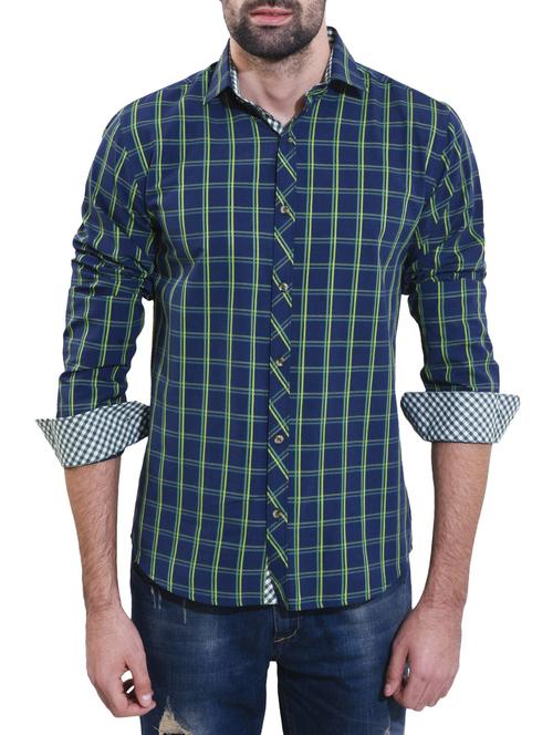 blue cotton casual shirt - 14491803 - Standard Image - 1