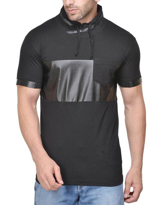 black cotton pocket t-shirt - 14491845 - Standard Image - 1