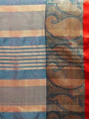 red bordered saree with blouse - 14491864 - Standard Image - 4