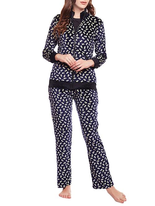 blue velvet pyjama nightwear set - 14492035 - Very Small Image - 1
