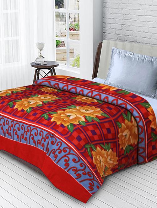 Fleece Floral Single Bed Blanket - 14492161 - Very Small Image - 1