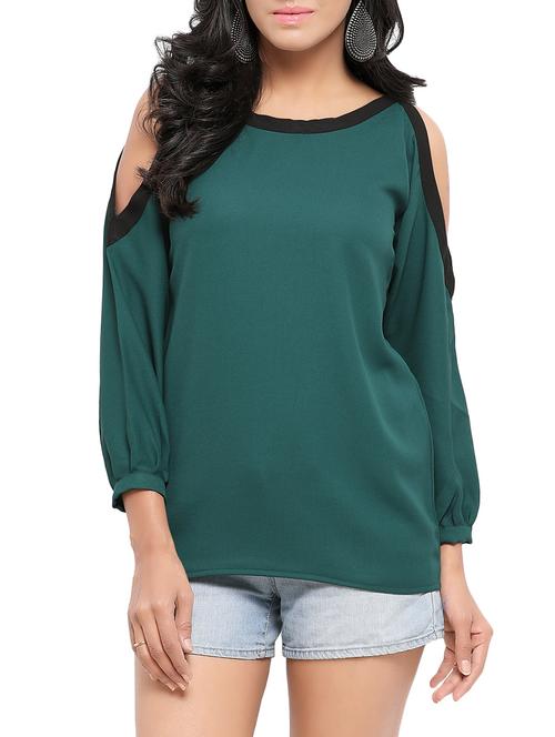 Cold shoulder puff sleeved top - 14492287 - Very Small Image - 1