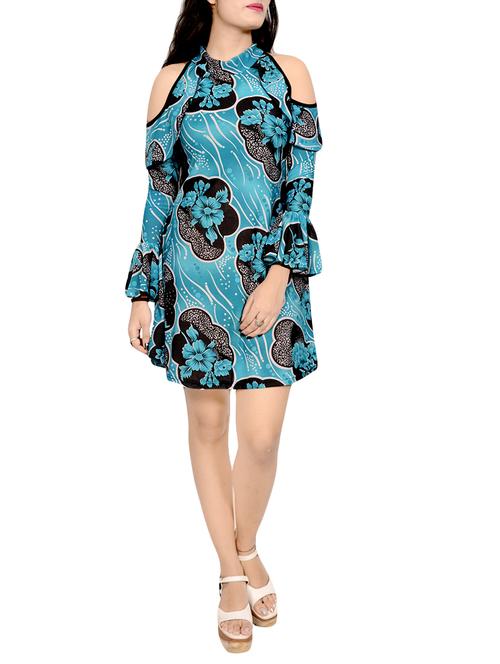 blue printed sheath dress - 14492307 - Standard Image - 1