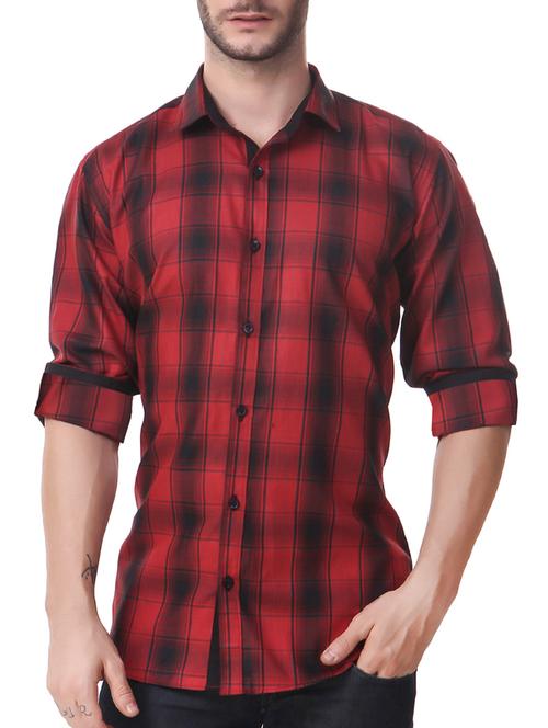 red cotton casual shirt - 14492367 - Very Small Image - 1