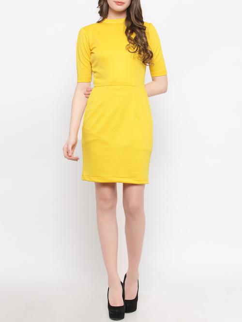 solid yellow sheath dress - 14492403 - Very Small Image - 1