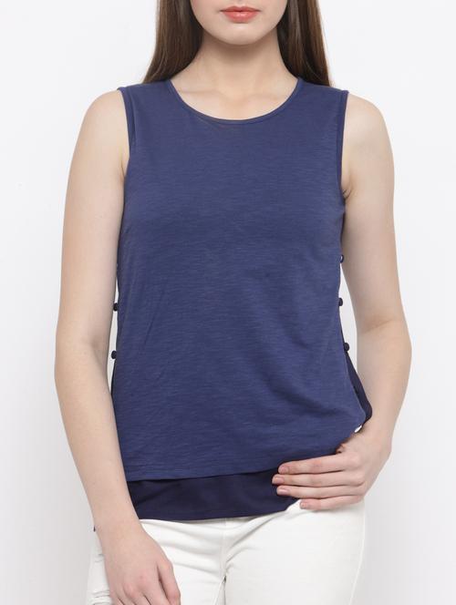 button detail knitted top - 14492416 - Very Small Image - 1