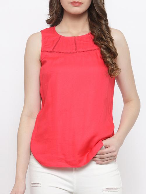 solid pink rayon top - 14492427 - Very Small Image - 1