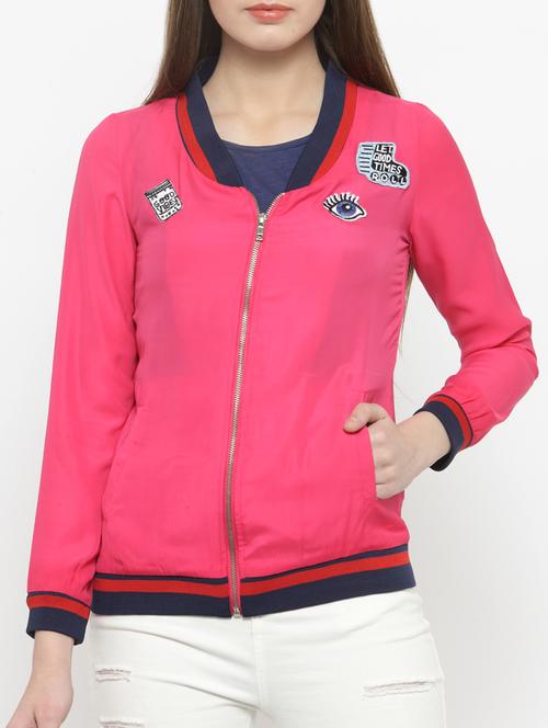 pink georgette summer jacket - 14492457 - Very Small Image - 1