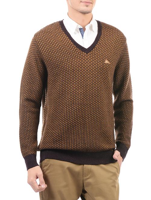 brown wool pullover - 14492587 - Very Small Image - 1