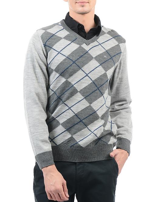 grey wool pullover - 14492606 - Very Small Image - 1