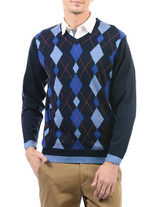 blue wool pullover - 14492607 - Very Small Image - 1