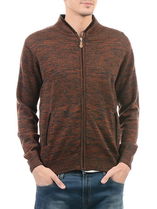 brown wool cardigan - 14492619 - Very Small Image - 1