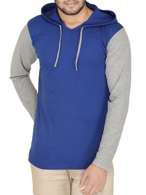 blue cotton colour block t-shirt - 14492983 - Standard Image - 1