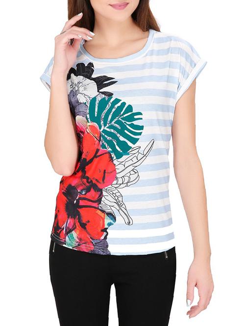 white printed casual tee - 14493013 - Standard Image - 1