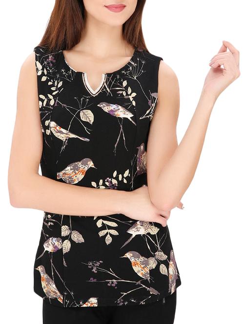 Black printed top - 14493039 - Standard Image - 1
