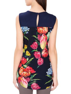navy blue printed top - 14493047 - Standard Image - 3