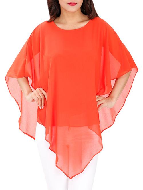 orange solid kaftan top - 14493075 - Very Small Image - 1