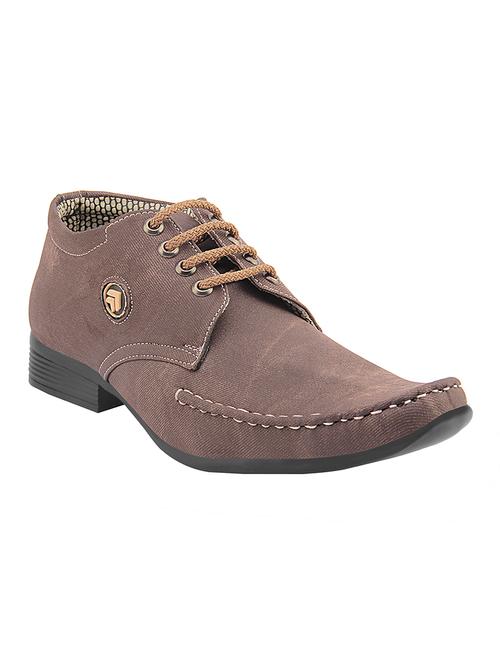 brown leatherette lace-up derby - 14493675 - Standard Image - 1