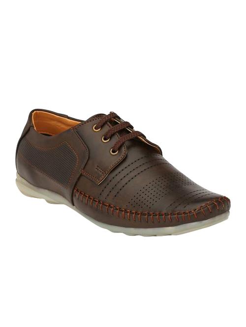 brown leatherette lace up shoe - 14493694 - Very Small Image - 1