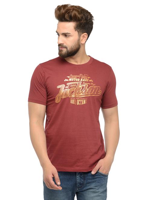 maroon cotton t-shirt - 14494115 - Very Small Image - 1