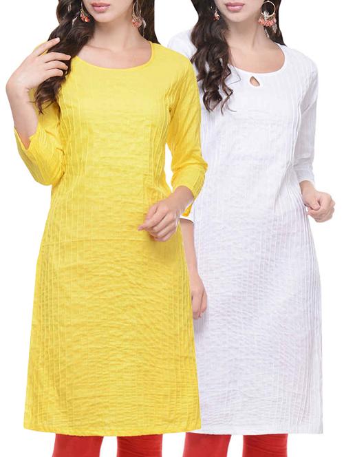 makxziya solid cotton combos kurta - 14494280 - Standard Image - 1