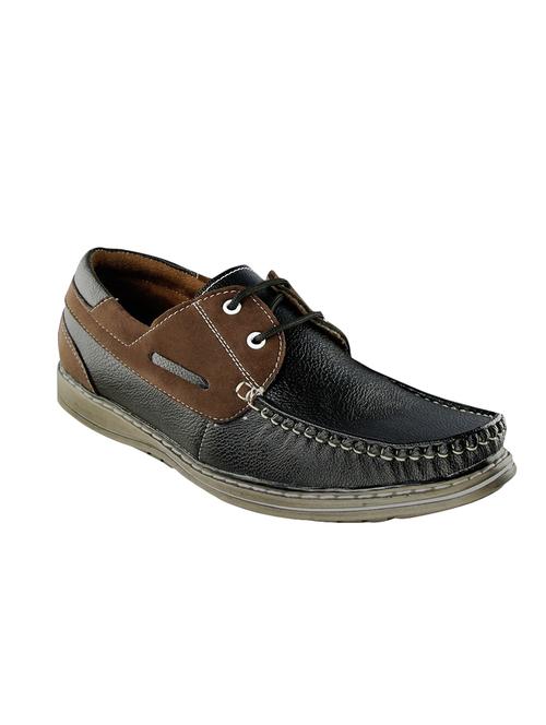 black leatherette boatshoe - 14494504 - Very Small Image - 1