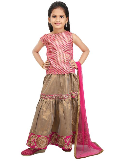 pink silk blend lehnga choli - 14494533 - Standard Image - 1