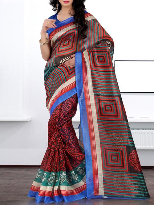 multicolored bhagalpuri saree with blouse - 14494633 - Very Small Image - 1