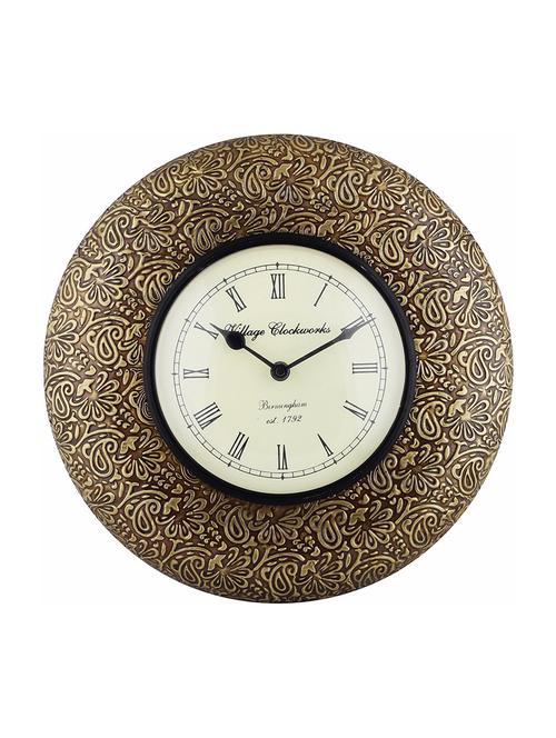 Decorative Brass Vintage Wall Clock - 14494823 - Very Small Image - 1