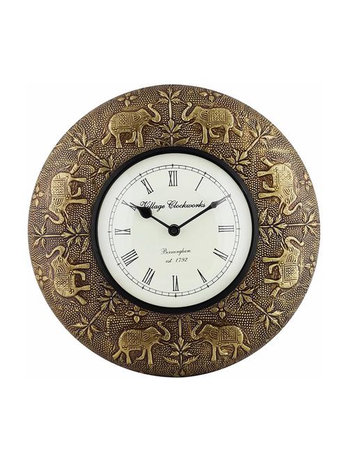 Elephant Brass Antique Vintage Wall Clock - 14494826 - Very Small Image - 1