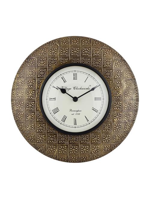 Designer Brass Vintage Wall Clock - 14494855 - Very Small Image - 1