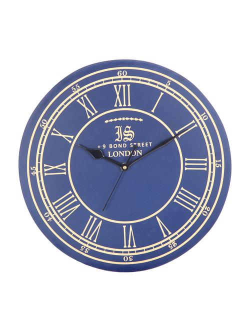 Serene Blue And Golden Color Very Sleek Wooden Designer Wall Clock - 14494868 - Very Small Image - 1