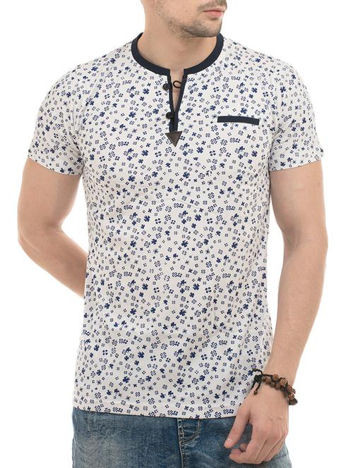 white cotton all over print tshirt - 14494971 - Very Small Image - 1