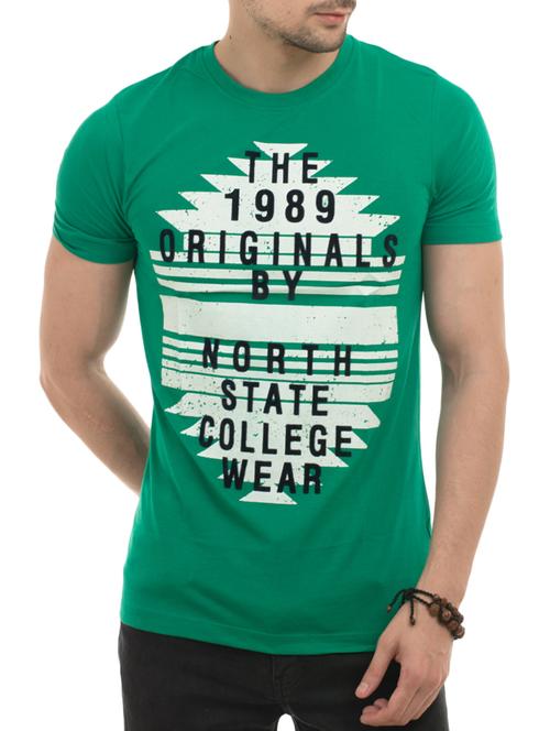 green cotton front print tshirt - 14494975 - Very Small Image - 1