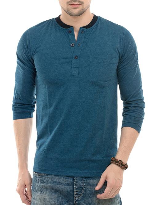 blue cotton pocket t-shirt - 14494990 - Very Small Image - 1