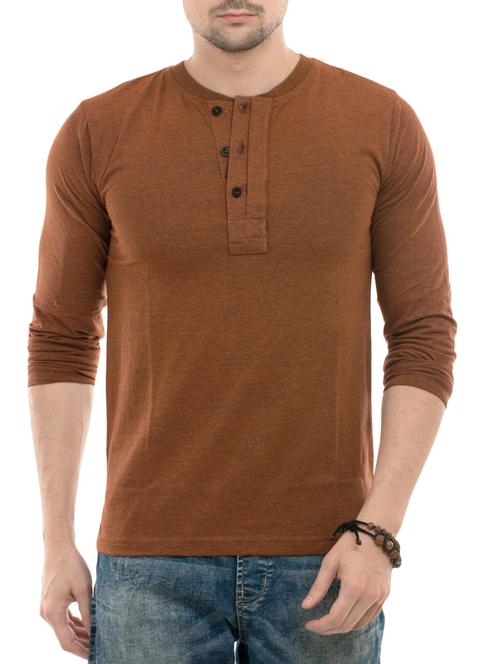 brown cotton t-shirt - 14494991 - Very Small Image - 1