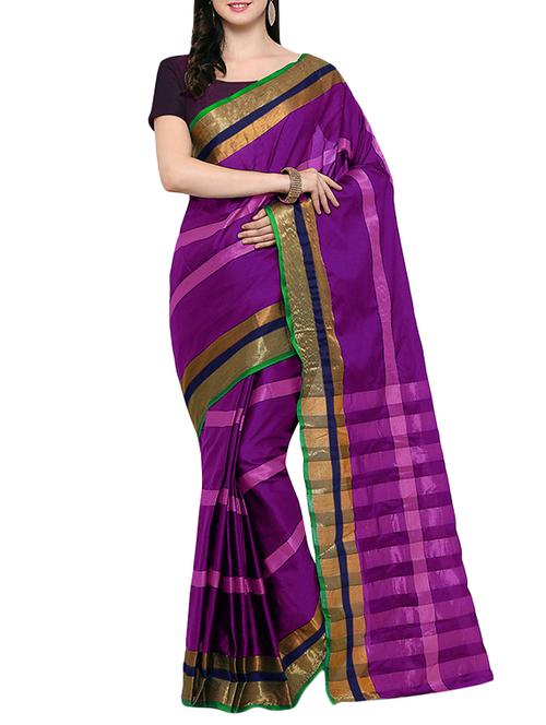 purple saree with blouse - 14495182 - Standard Image - 1