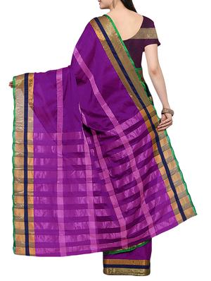 purple saree with blouse - 14495182 - Standard Image - 2