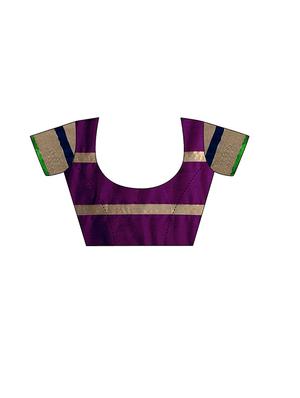 purple saree with blouse - 14495182 - Standard Image - 3