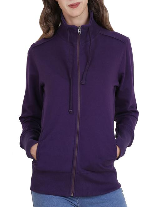 solid purple fleece sweatshirt - 14495368 - Very Small Image - 1