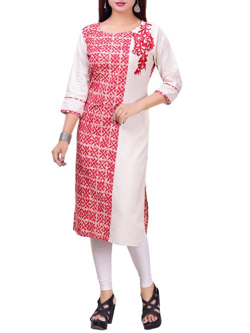 pink cotton straight kurta - 14495504 - Very Small Image - 1