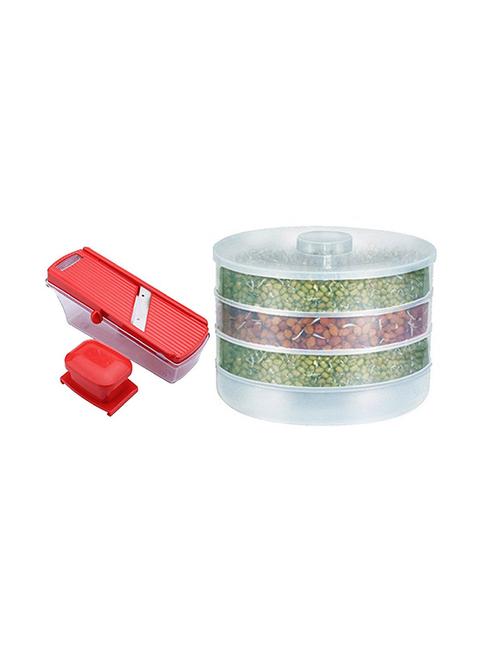 Plastic Healthy Sprout Maker With 4 Compartments With Apex Vegetable Slicer - 14495564 - Very Small Image - 1