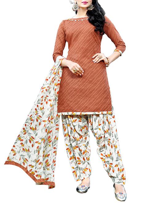 Printed unstitched patiyala suit - 14495674 - Standard Image - 1